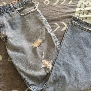 Levi's Light Blue Distressed Denim Shorts